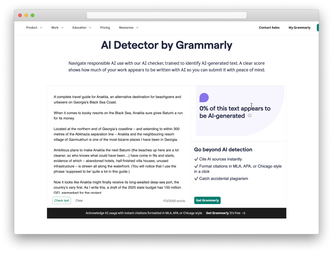 AI Detector by Grammarly